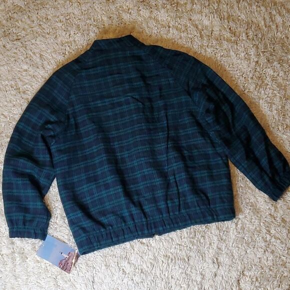 VINTAGE LIGHTHOUSE POINT FASHIONS Lightweight Plaid Zip-Up Jacket - Picture 5 of 8